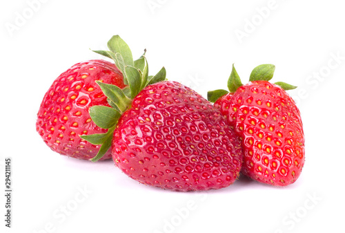 Fresh Strawberry isolated on white background closeup