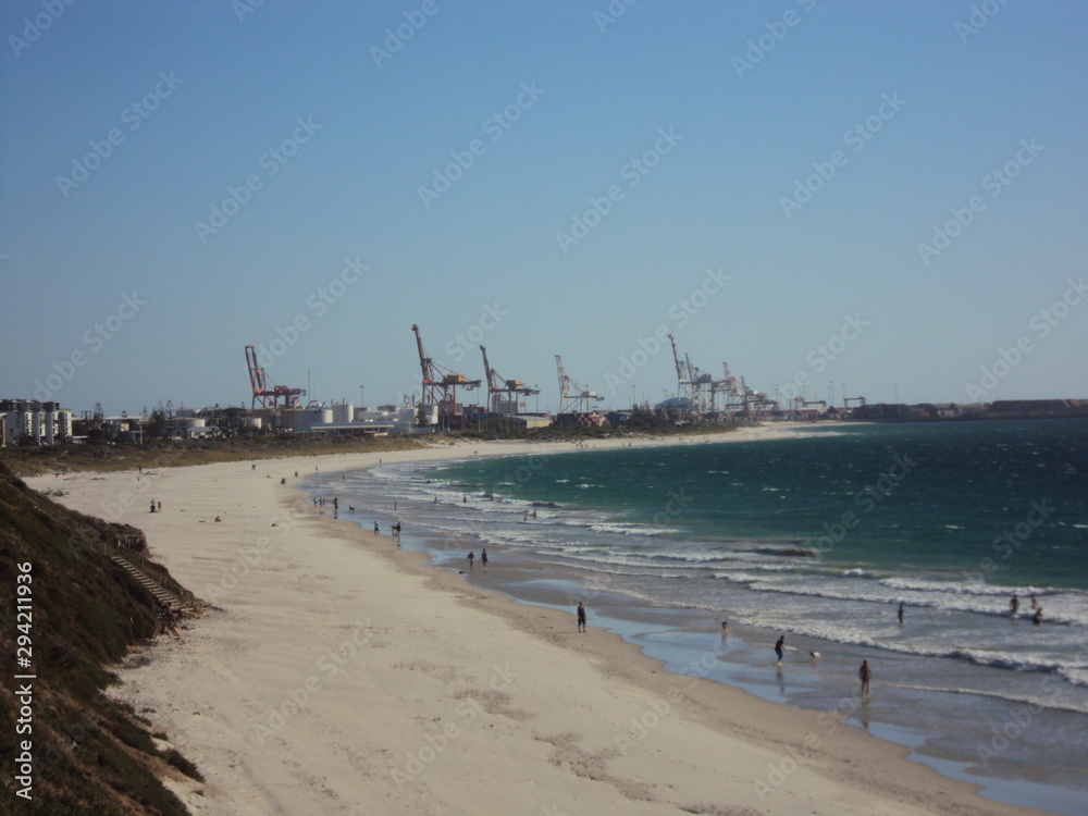 Fremantle port seen from Mosman Park beach
