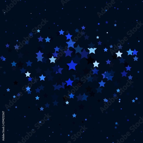 Fototapeta Naklejka Na Ścianę i Meble -  Dark Purple vector layout with bright stars. Decorative illustration with stars on abstract template. Design for your business promotion.