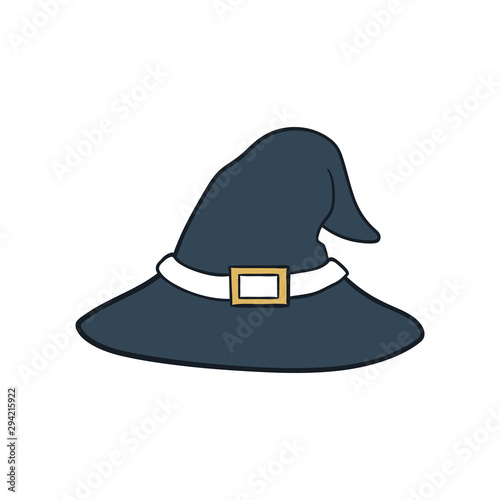 Vector magic hat vector illustration on ehite background. photo