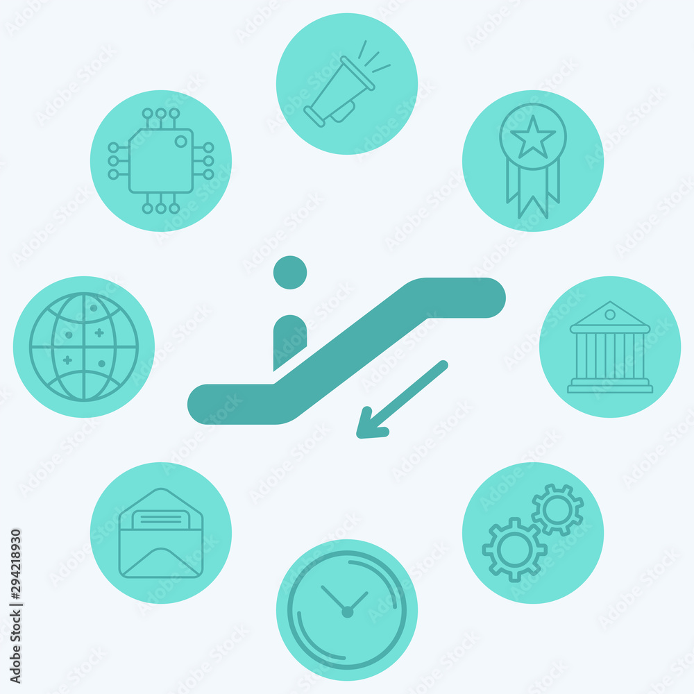 Escalator vector icon sign symbol
