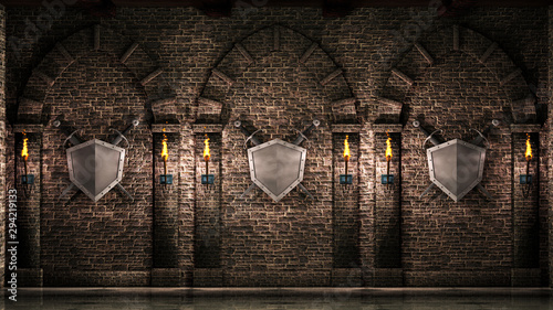 Arches with swords and shield