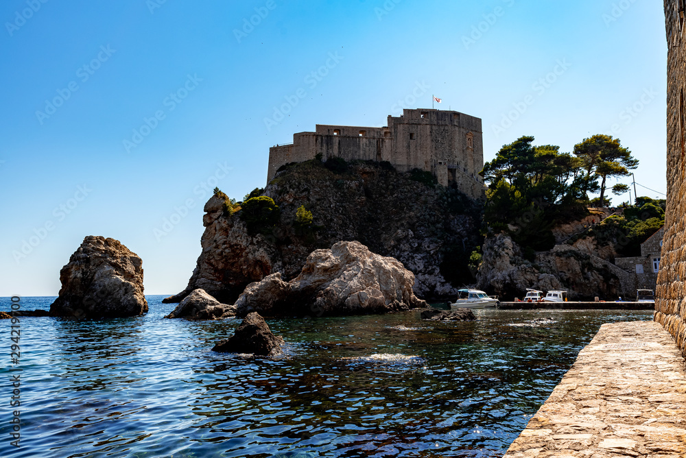 An old path to the fortress of Lovrijenac in Dubrovnik