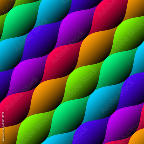 Funny Colorful Wavy seamless pattern. Multicolor tileable vector