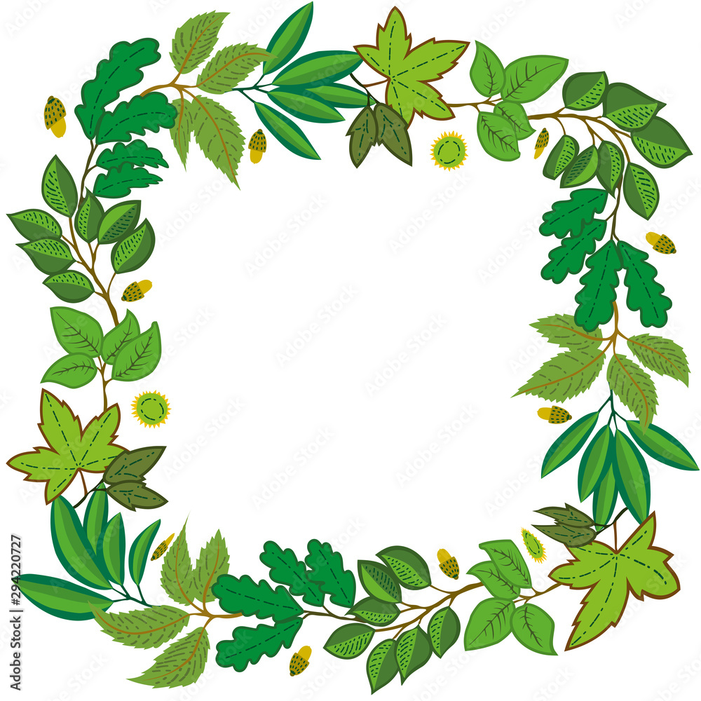 Seamless background with green leaves Seamless background with green leaves