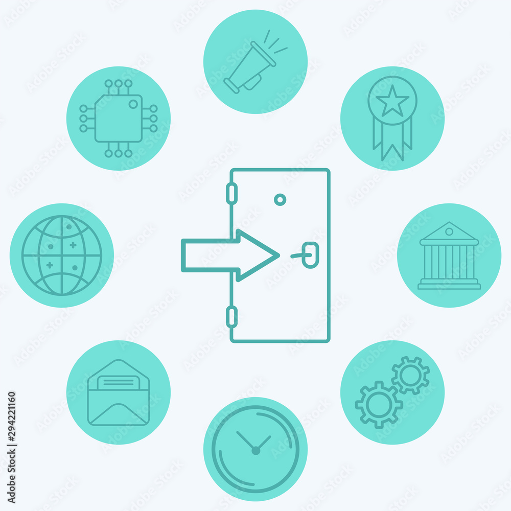 Exit door vector icon sign symbol Exit door vector icon sign symbol
