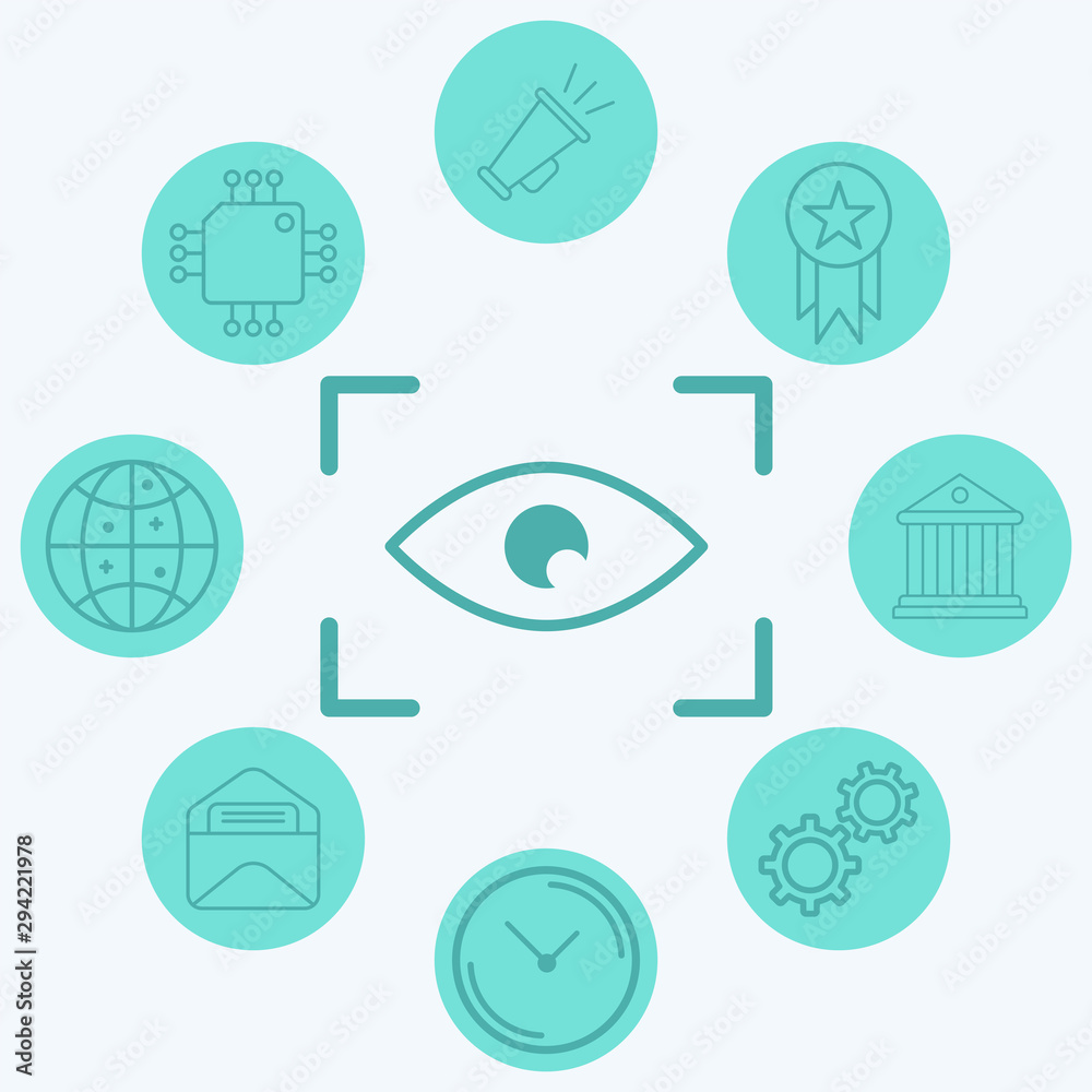 Eye focus vector icon sign symbol Eye focus vector icon sign symbol