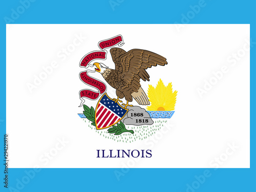 Fotografie, Obraz Flag of Illinois state of USA. Vector illustration