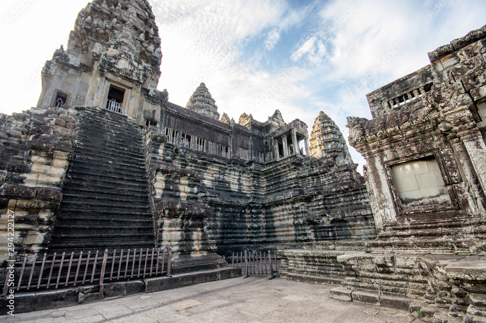 view of the main temple in angkor wat central temple