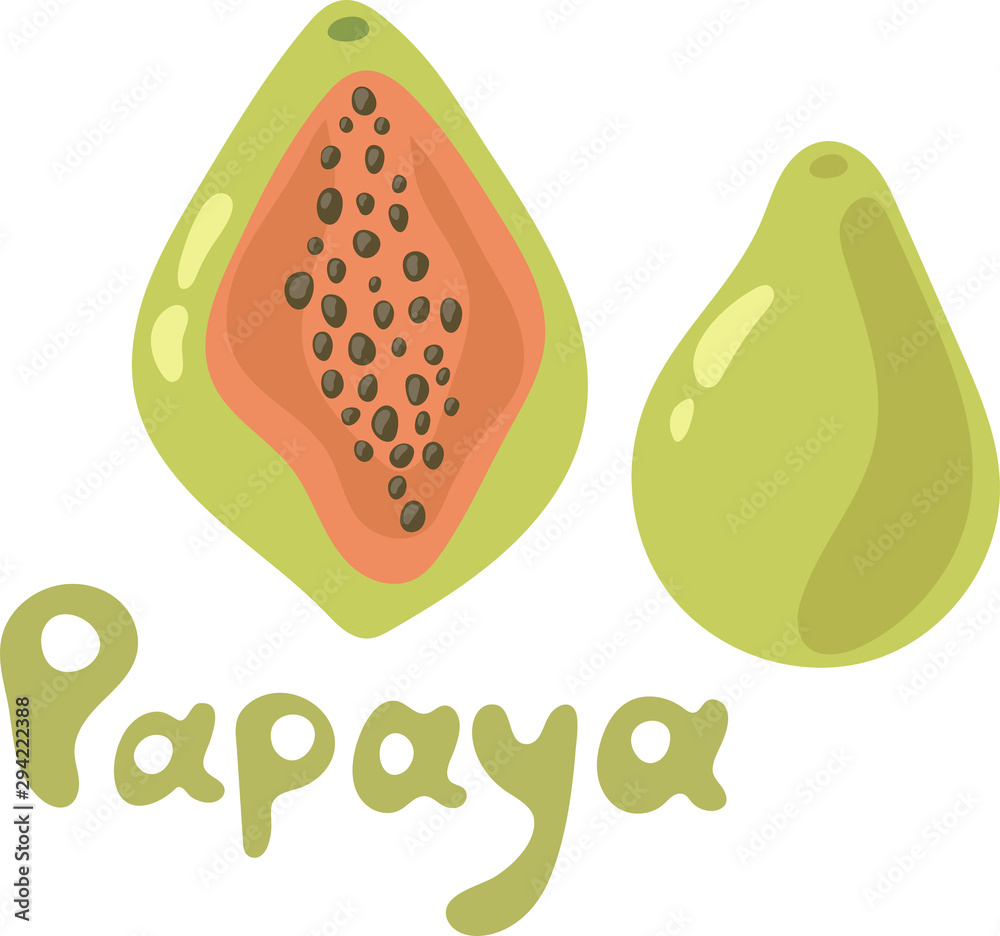 Papaya flat icon, fruit and tropical, vector graphics. Fresh papaya tropical exotic citrus fruit. Organic food, juicy hand drawn illustrations Papaya flat icon, fruit and tropical, vector graphics. Fresh papaya tropical exotic citrus fruit. Organic food, juicy hand drawn illustrations