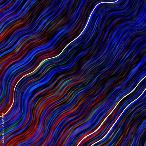 Dark Multicolor vector background with wry lines. Brand new colorful illustration with bent lines. Smart design for your promotions.