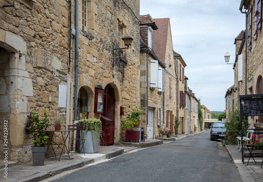 Fototapeta premium Street of Domme, a beautiful medieval village in Dordogne, France