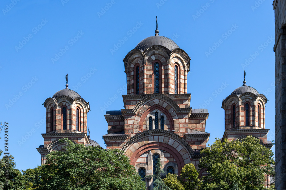 Church of Saint Mark at the center of city of Belgrade, Serbia