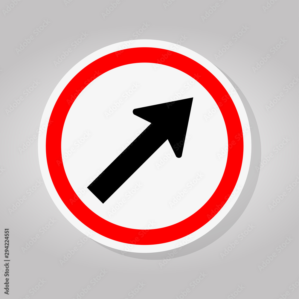 Go To The Right By The Arrow Traffic Road Sign Isolate On White Background,Vector Illustration Go To The Right By The Arrow Traffic Road Sign Isolate On White Background,Vector Illustration