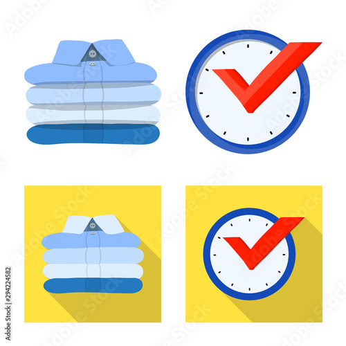 Vector design of laundry and clean logo. Set of laundry and clothes stock vector illustration.
