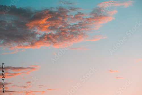 Orange Sunset cloudy sky background