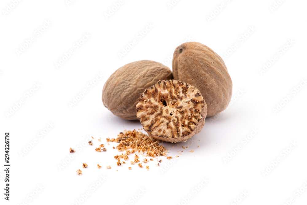 nutmeg isolated on white background nutmeg isolated on white background