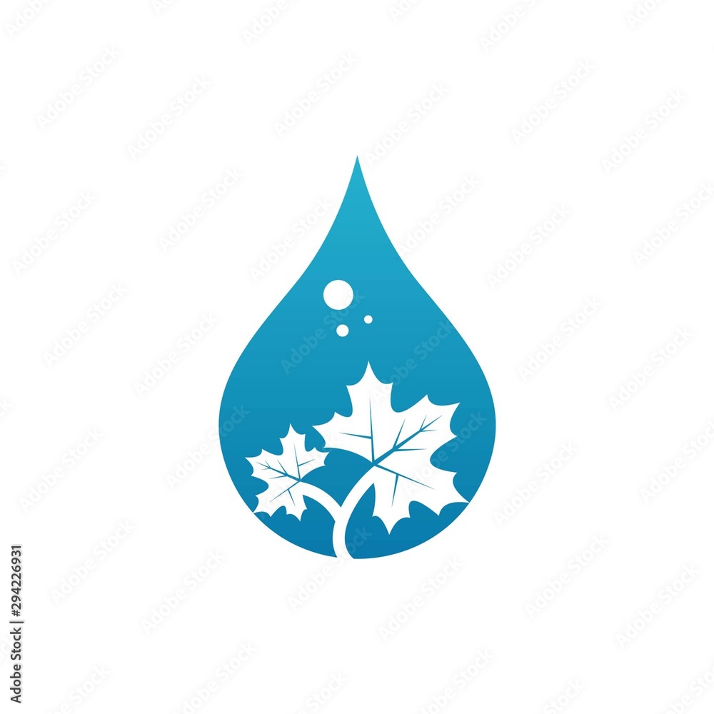 Obraz premium water leaf logo template