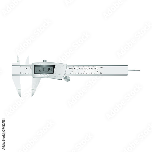 Сaliper with digital display on white background.Vector illustration