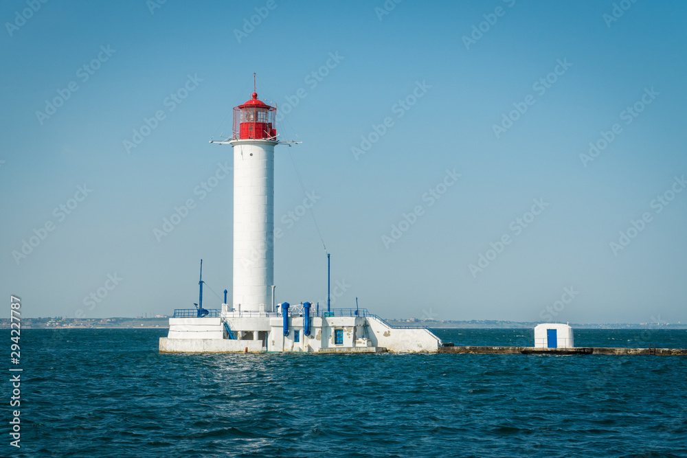 Lighthouse in a sea port of  Odessa, Ukraine