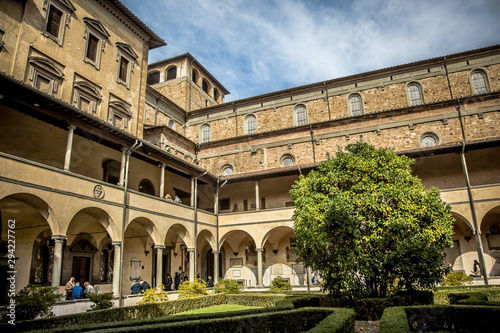 Courtyard of the Basilica of San Lorenzo, Florence, Italy 