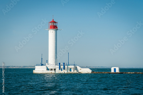 Lighthouse in a sea port of Odessa, Ukraine