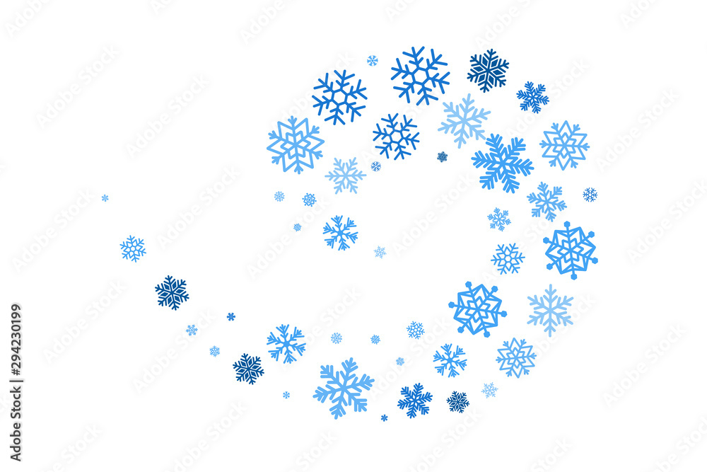 Christmas decoration. Swirl line from snowflakes. Winter holiday design element.
