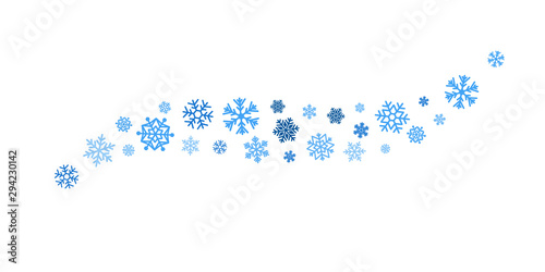 Christmas decoration. Wavy line from snowflakes. Winter holiday design element.