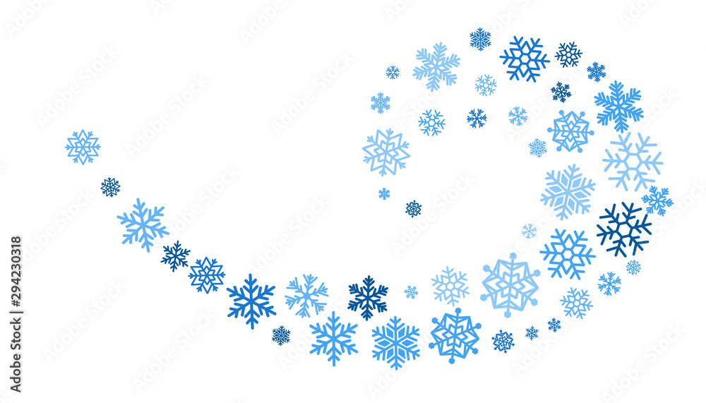 Christmas decoration. Swirl line from snowflakes. Winter holiday design element. Christmas decoration. Swirl line from snowflakes. Winter holiday design element.