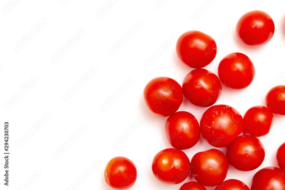 Cherry tomatoes on a white background, isolate Cherry tomatoes on a white background, isolate