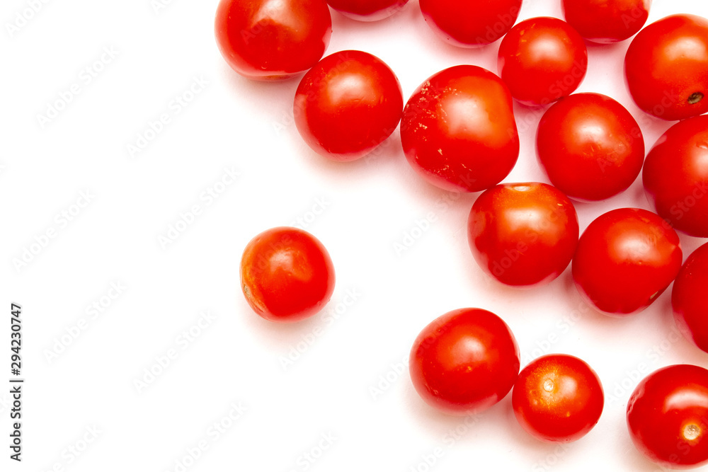 Cherry tomatoes on a white background, isolate Cherry tomatoes on a white background, isolate