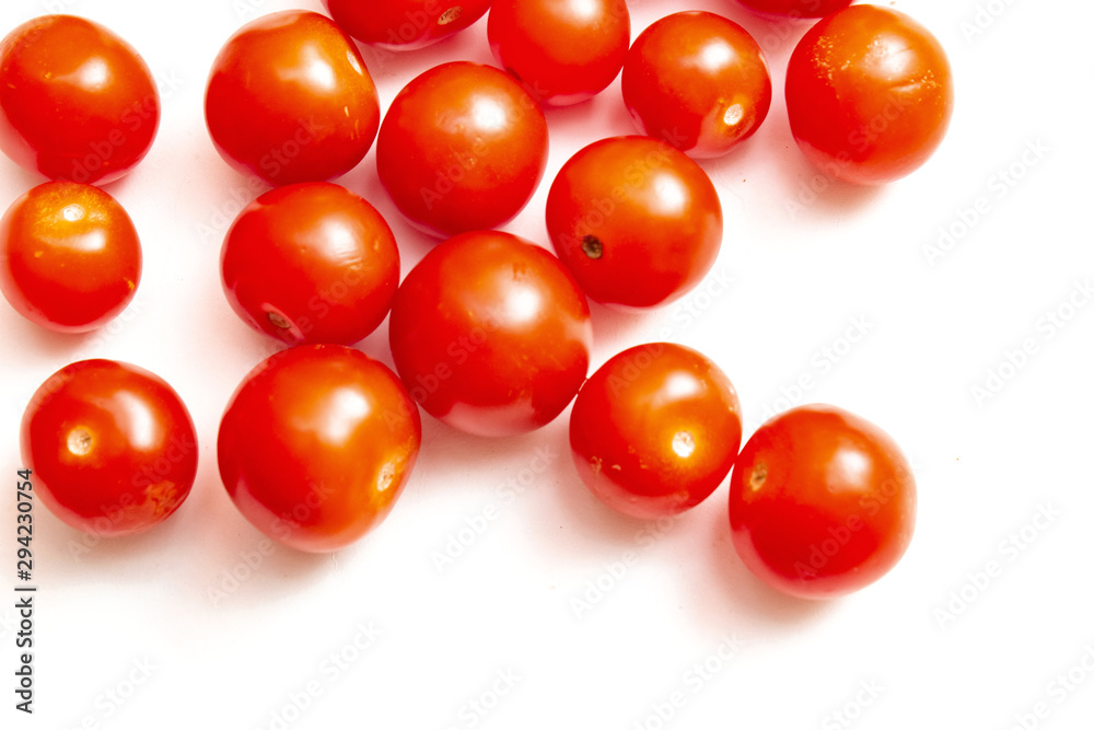 Cherry tomatoes on a white background, isolate Cherry tomatoes on a white background, isolate