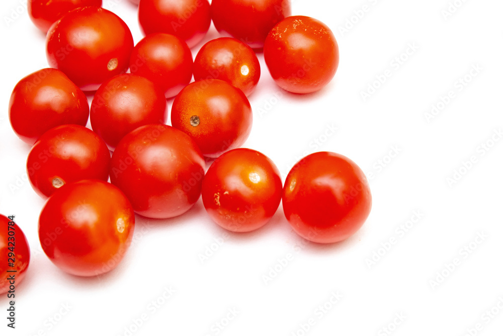 Cherry tomatoes on a white background, isolate Cherry tomatoes on a white background, isolate