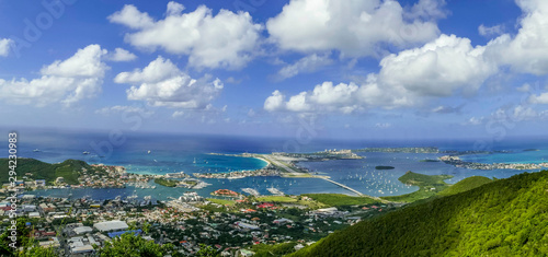 High point view of simpson bay city on sint maarten