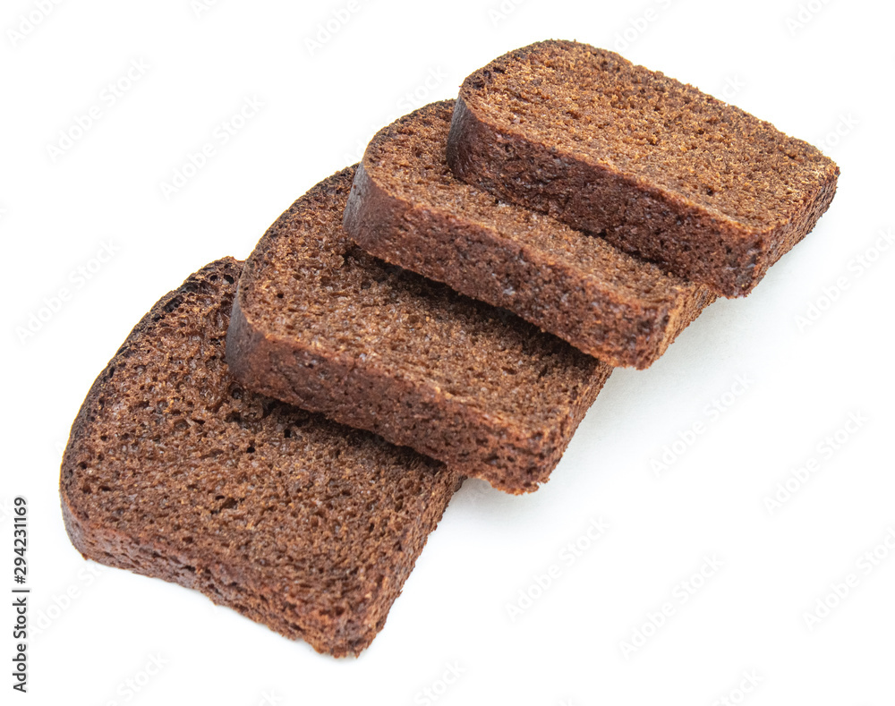 rye bread on a white background, isolate. rye bread on a white background, isolate.