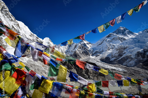 Panorama of Nuptse and Mount Everest seen from Kala Patthar