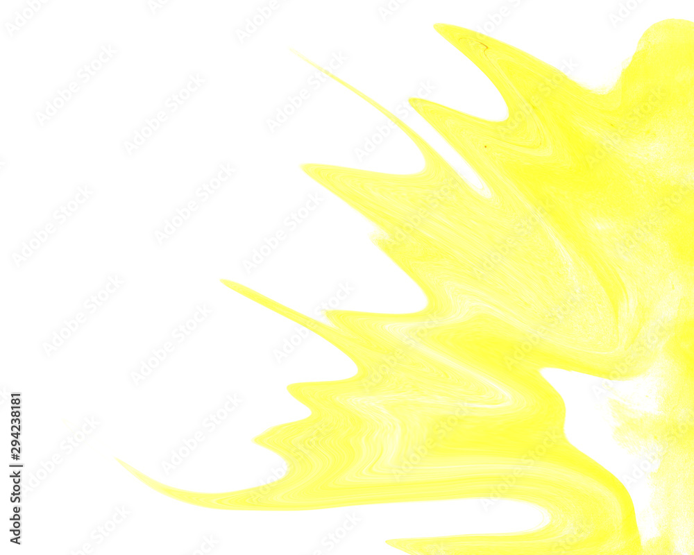 Yellow blurred watercolor on white paper