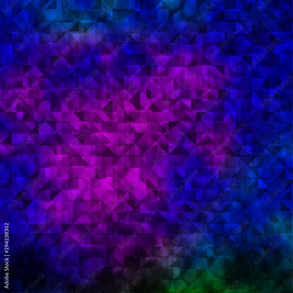 Dark Pink, Blue vector background with polygonal style.