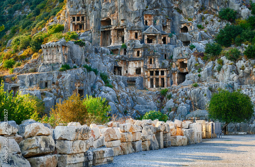Valokuvatapetti Lycian rock cut tombs carved into the hillside