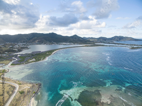 Aerial view of the Caribbean island of st.maarten.