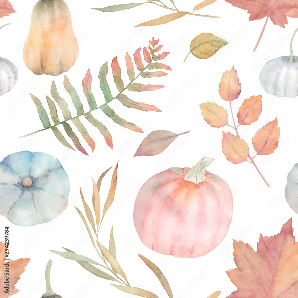 Twigs and pumpkins in a pastel mood