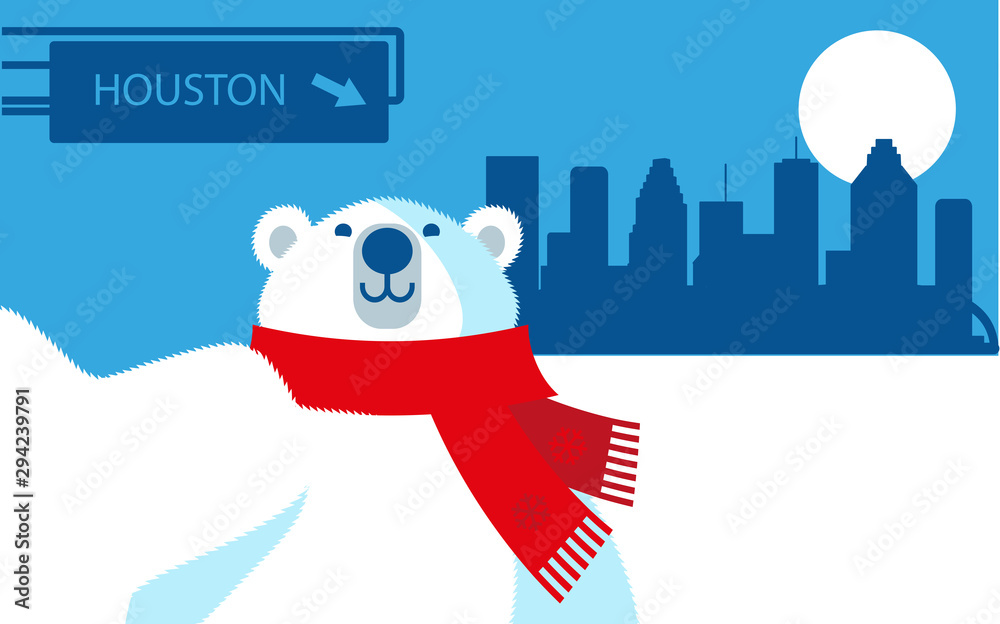 Houston Texas Polar Bear cartoon character Houston Texas Polar Bear cartoon character