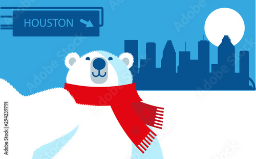 Houston Texas Polar Bear cartoon character