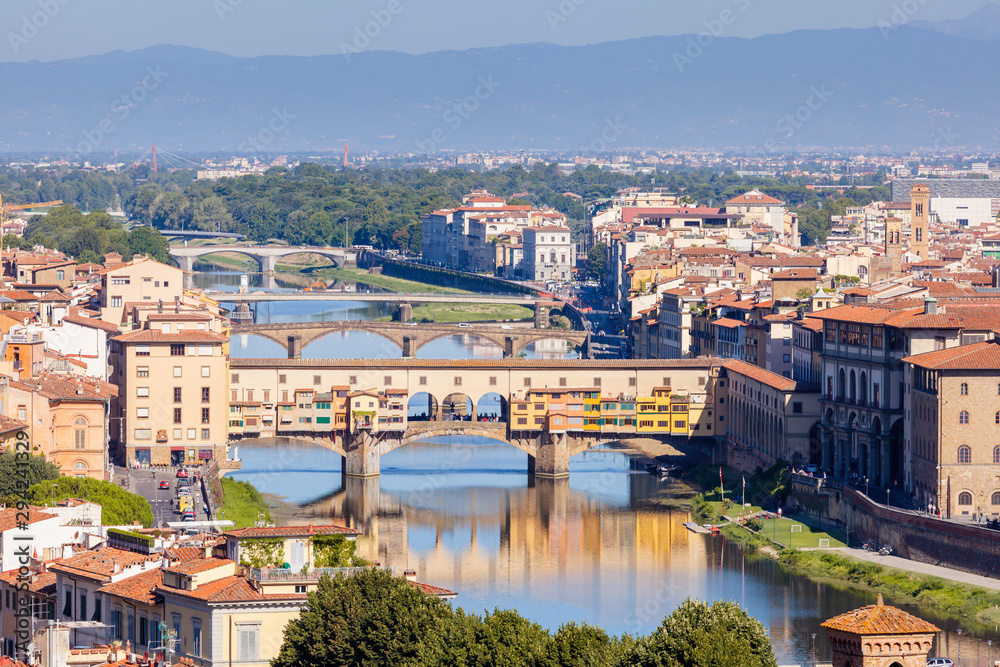 Ponte vecchio over river Arno in Florence