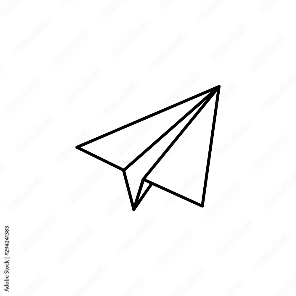 Paper hand plane vector on white background Paper hand plane vector on white background