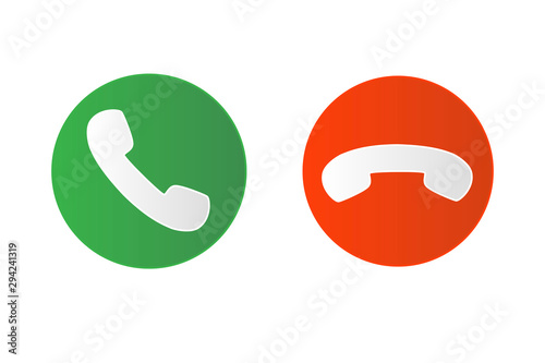 green and red call button.Telephone icon. vector