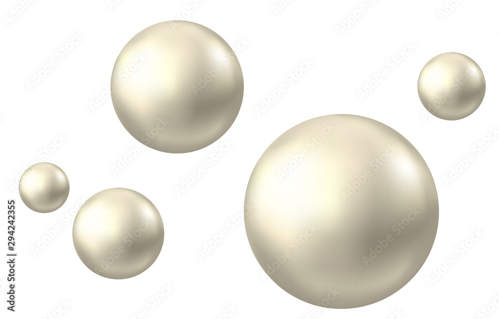 Realistic natural pearl isolated on white background. Realistic natural pearl isolated on white background.