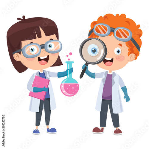 Little Students Doing Chemical Experiment