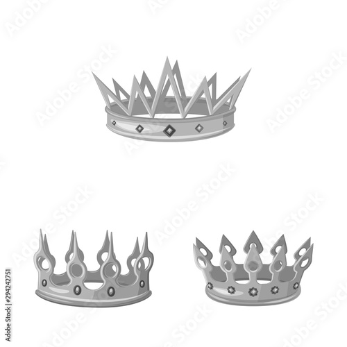 Vector illustration of jewel and vip symbol. Set of jewel and nobility stock vector illustration.