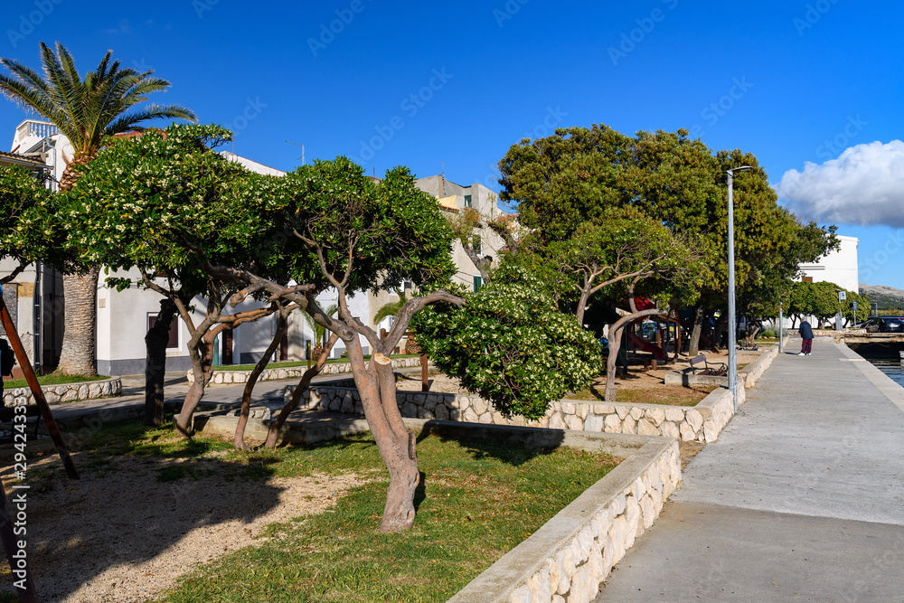 town of Pag on the island of Pag, Croatia